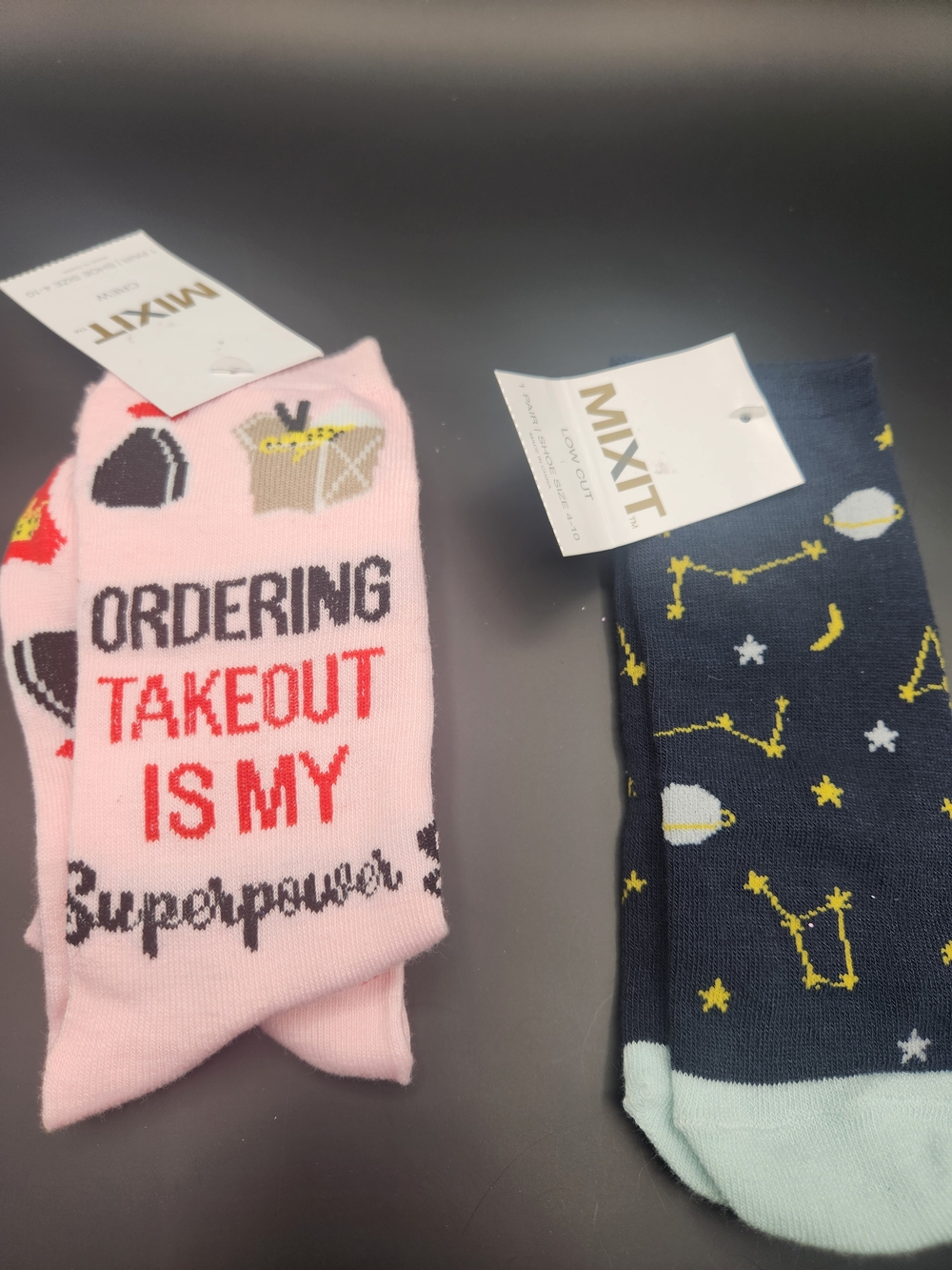 NWT Mixit Novelty Socks Bundle Takeout Superpower Constellation Celestial